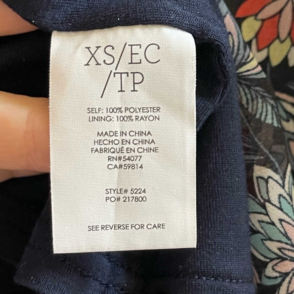 Cabi Flirt Cami Tank Top 5224 Floral Blue - M - Picture 8 of 10